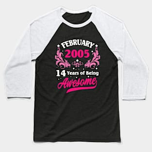 Made in February 2005 Shirt 2005 Birthday Gifts 14 Baseball T-Shirt